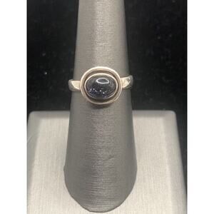 Vintage Starry Goldstone Sterling Silver 925 Ring Cabochon